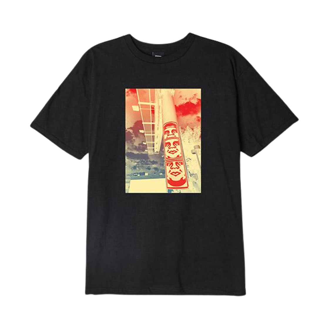 오베이 3 페이스 클라우즈 티셔츠 블랙(Obey 3 Face Clouds T-Shirt Black) - 1