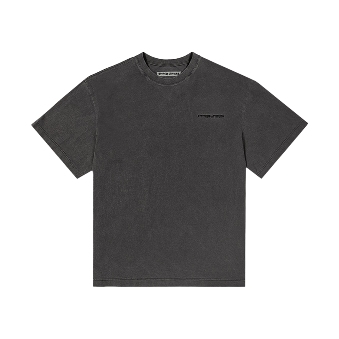 애티튜드 애티튜드 커브드 가먼트다잉 숏슬리브 그레이(AA Curved Garment Dyeing Short Sleeve Grey)