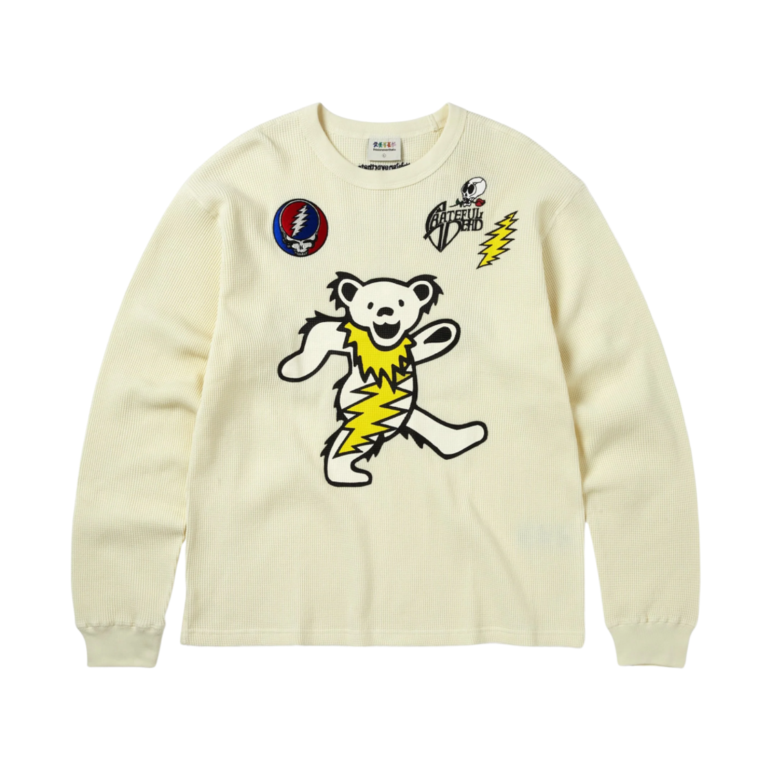 GD243WTOLP01OFW thisisneverthat x Grateful Dead Peace Bears Waffle LS Top Off White