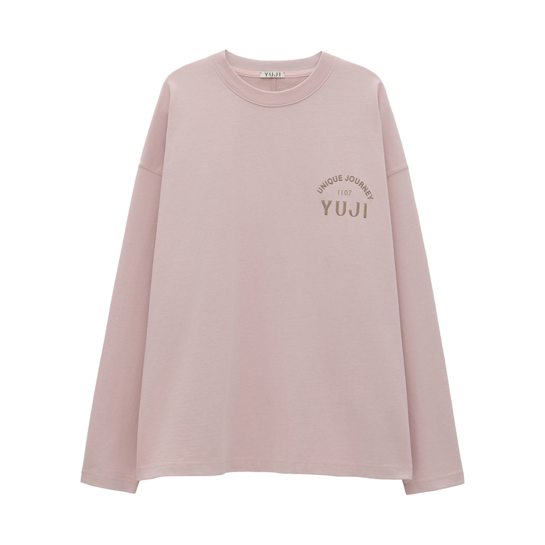 유지 UI 슬로건 긴팔 티셔츠 베이비핑크(YUJI Ui  Slogan Long Sleeves T-shirt  Babypink)