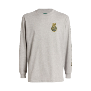 Palace x Harrods Logo Long Sleeve T-Shirt Grey Marl - 21FW
