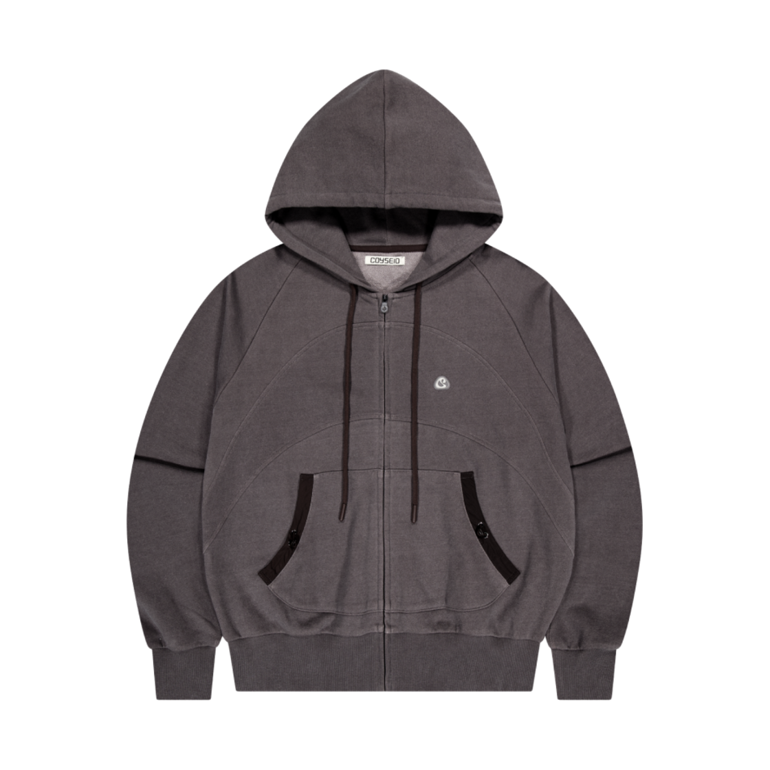 (W) 코이세이오 스트링 포켓 후드 집업 와인((W) Coyseio String Pocket Hood Zip-Up Wine) - 1