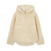 (W) COS Teddy Half Zip Hoodie Cream