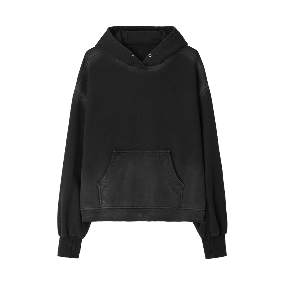 BLR2E02HD02 BLR Damaged Dyeing Raw Cut Washing Sweat Hoodie
