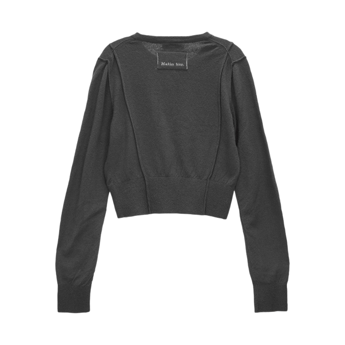 (W) 마뗑킴 핀턱 포인트 니트 가디건 차콜((W) Matin Kim Pintuck Point Knit Cardigan Charcoal) - 2