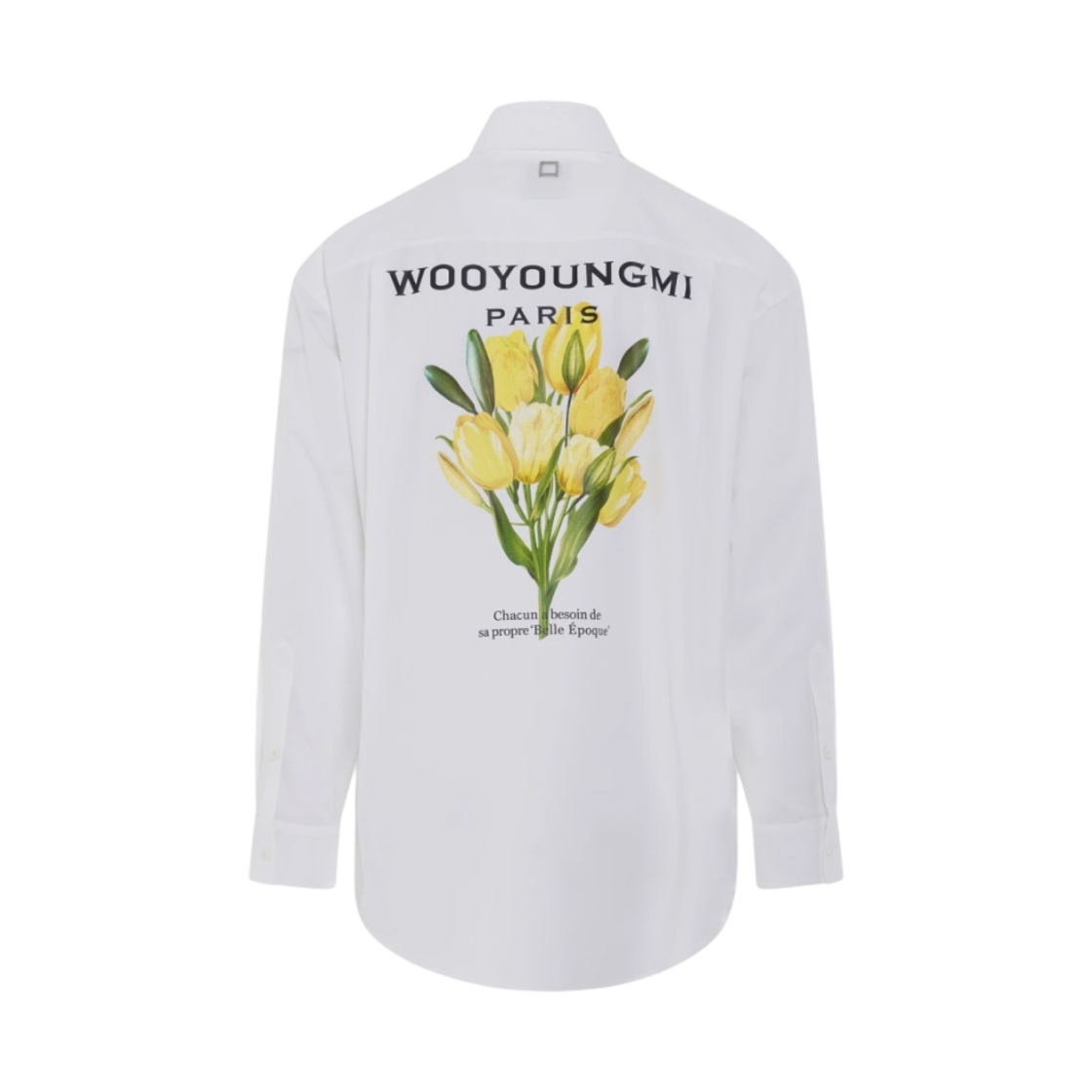 우영미 플라워 프린트 백로고 셔츠 화이트 - 22SS