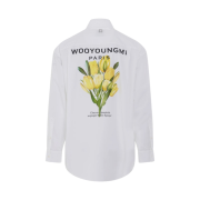 Wooyoungmi Flower Print Back Logo Shirt White - 22SS