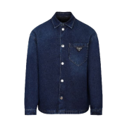 Prada Padded Denim Shirt Navy
