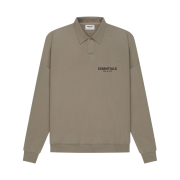 Essentials Long Sleeve French Terry Polo Taupe - 21SS
