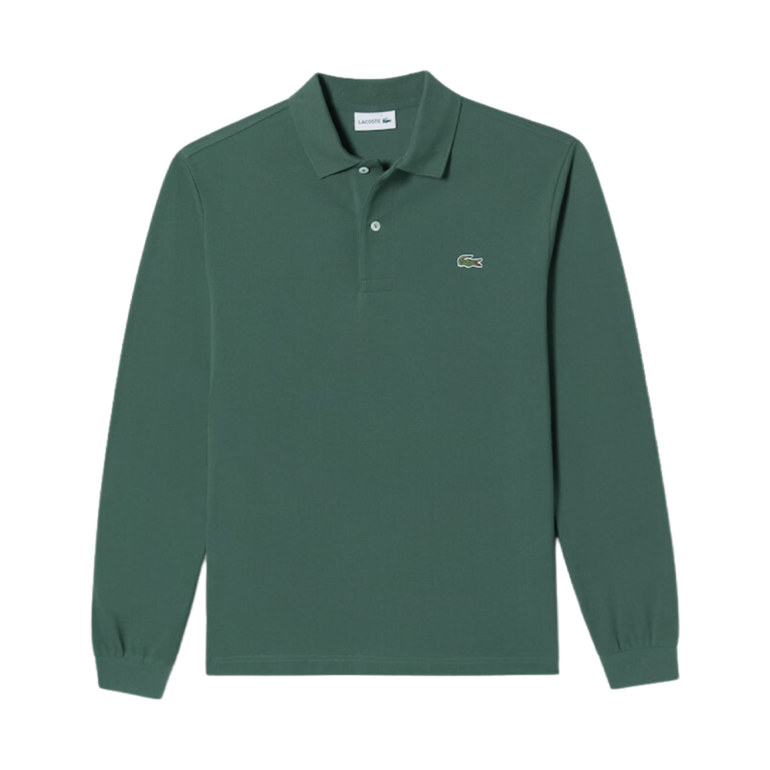 라코스테 프렌치 레귤러 핏 베이직 롱 소매 폴로 다크 그린(Lacoste French Regular Fit Basic Long Sleeve Polo Dark Green) - 1