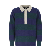 Isabel Marant Striped Polo Sweater Navy - 21FW