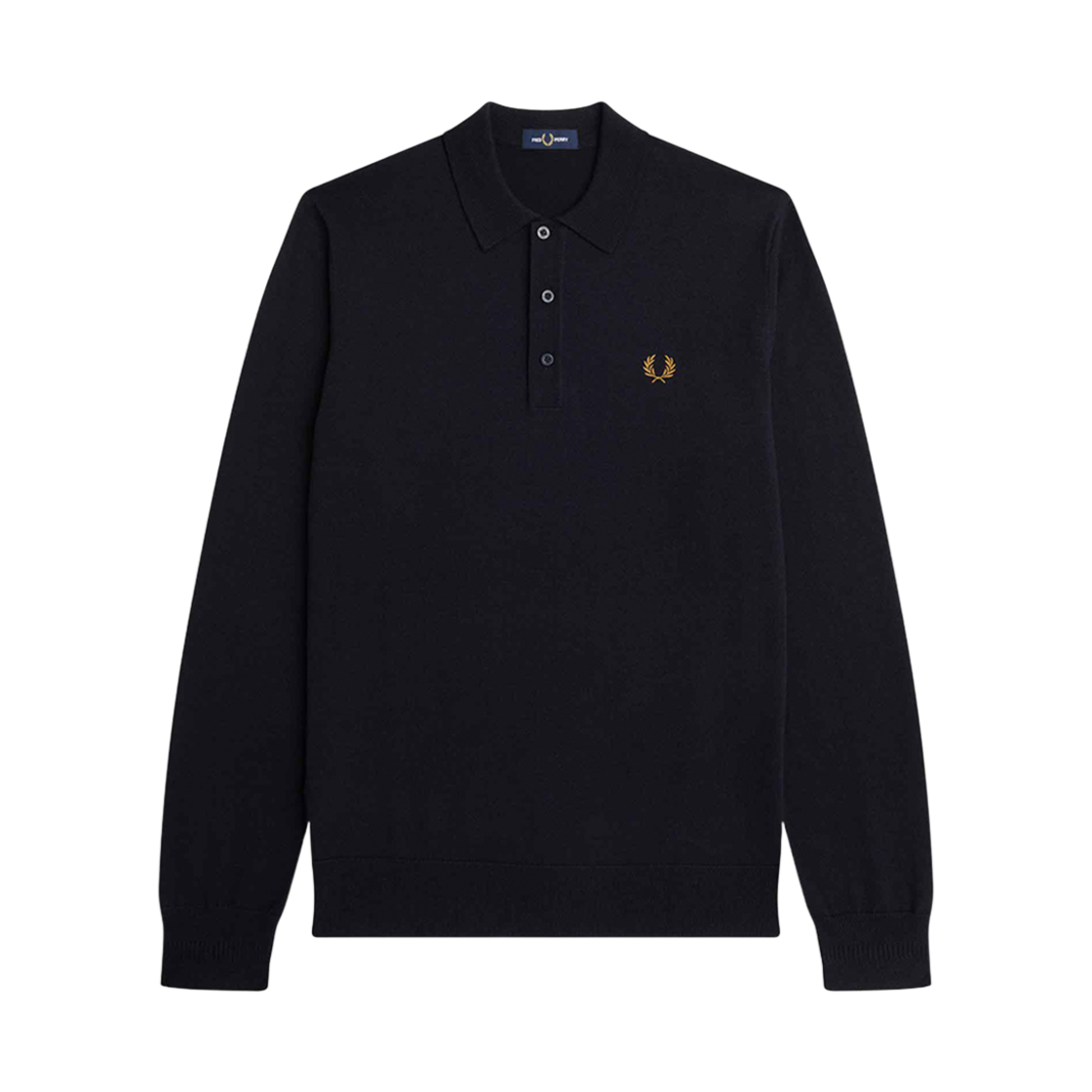 AFPM2434535-795 Fred Perry Classic Knitted Long Sleeve Shirt Navy