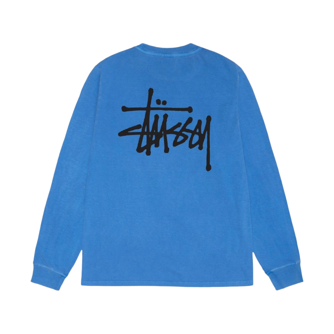 스투시 베이직 스투시 피그먼트 다이드 롱슬리브 티셔츠 블루 2023(Stussy Basic Stussy Pigment Dyed LS T-Shirt Blue 2023)