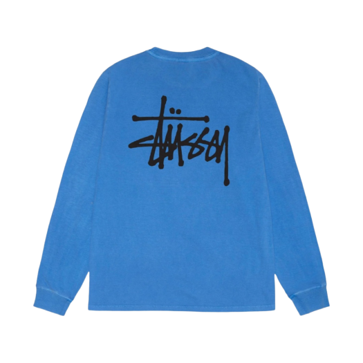 Stussy Basic Stussy Pigment Dyed LS T-Shirt Blue 2023