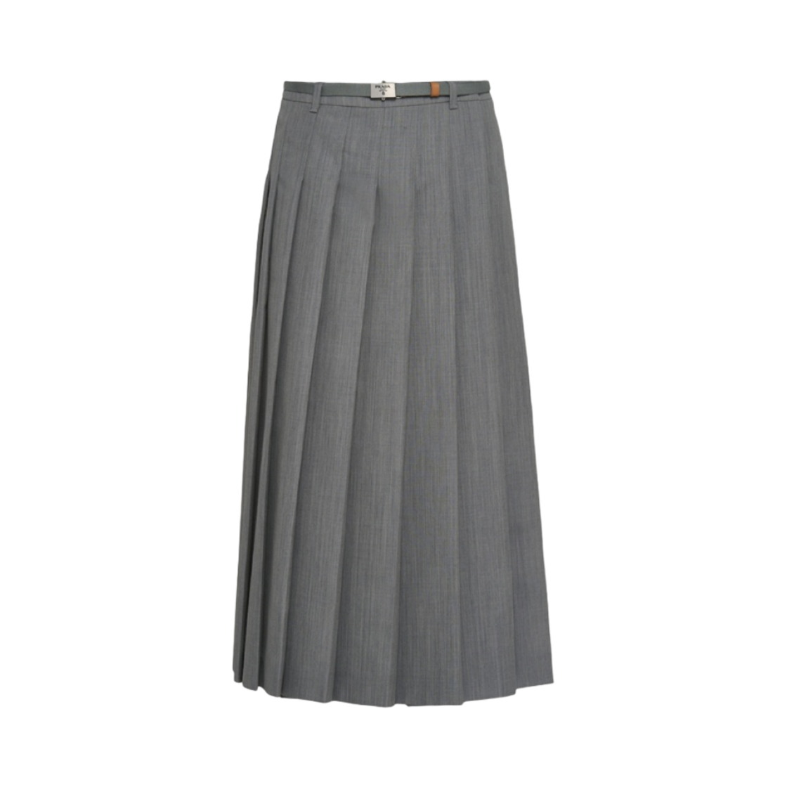 (W) 프라다 플리티드 울 스커트 그래닛 그레이