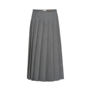 (W) Prada Pleated Wool Skirt Granite Gray