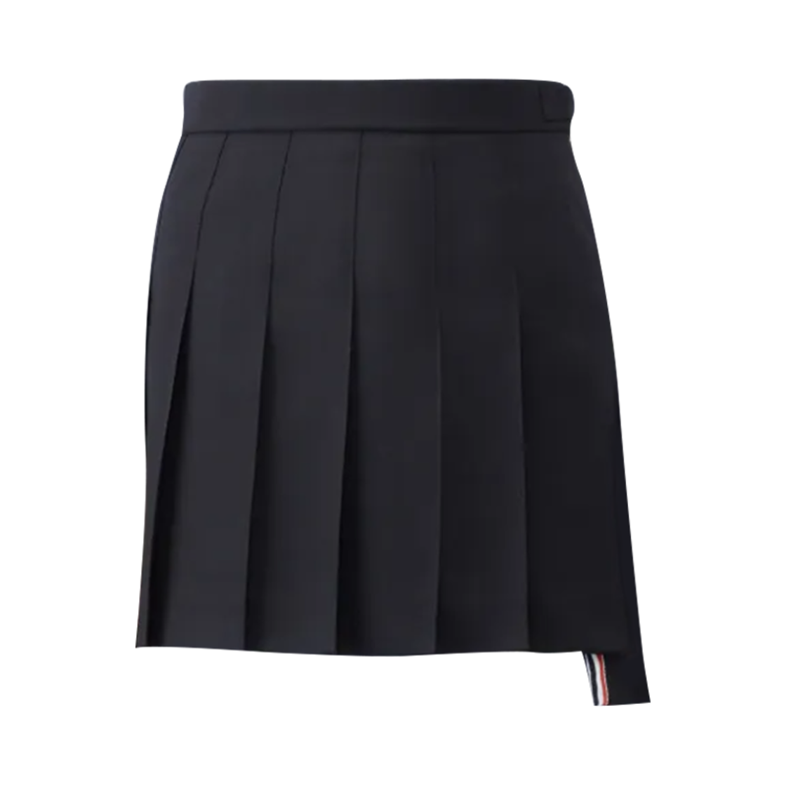 (W) 톰브라운 울 프레스코 플리츠 미니 스커트 블랙((W) Thom Browne Wool Fresco Pleated Mini Skirt Black) - 1