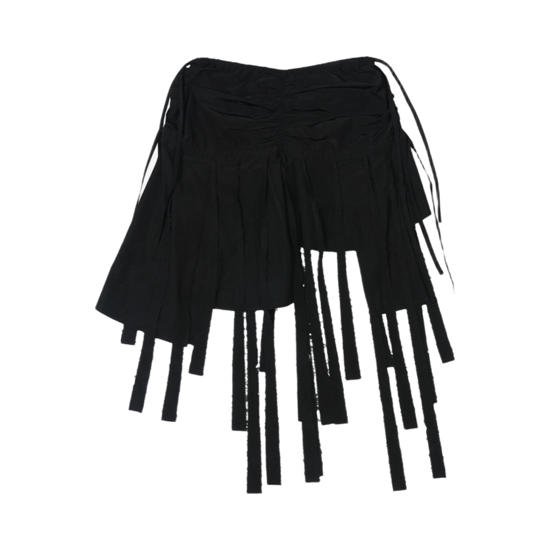 - (W) Leey Unbalance Tassel Skirt Black