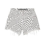 (W) Alexander Wang Wave Logo Bite Short White Black