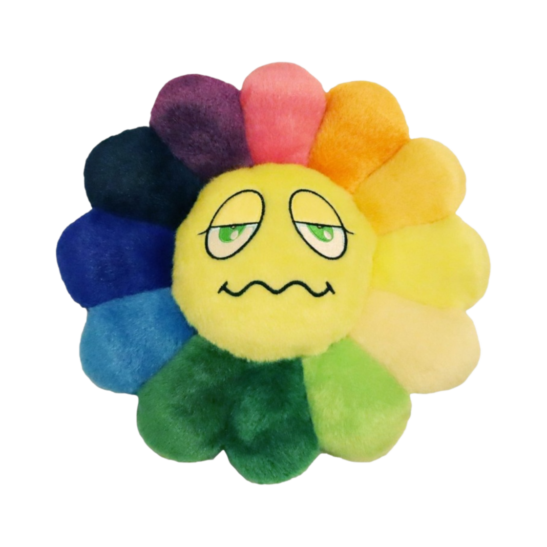 카이카이키키 플라워 이모지 쿠션 컨파운디드 페이스 30cm 레인보우(Kaikai Kiki Flower Emoji Cushion Confounded Face 30cm Rainbow)