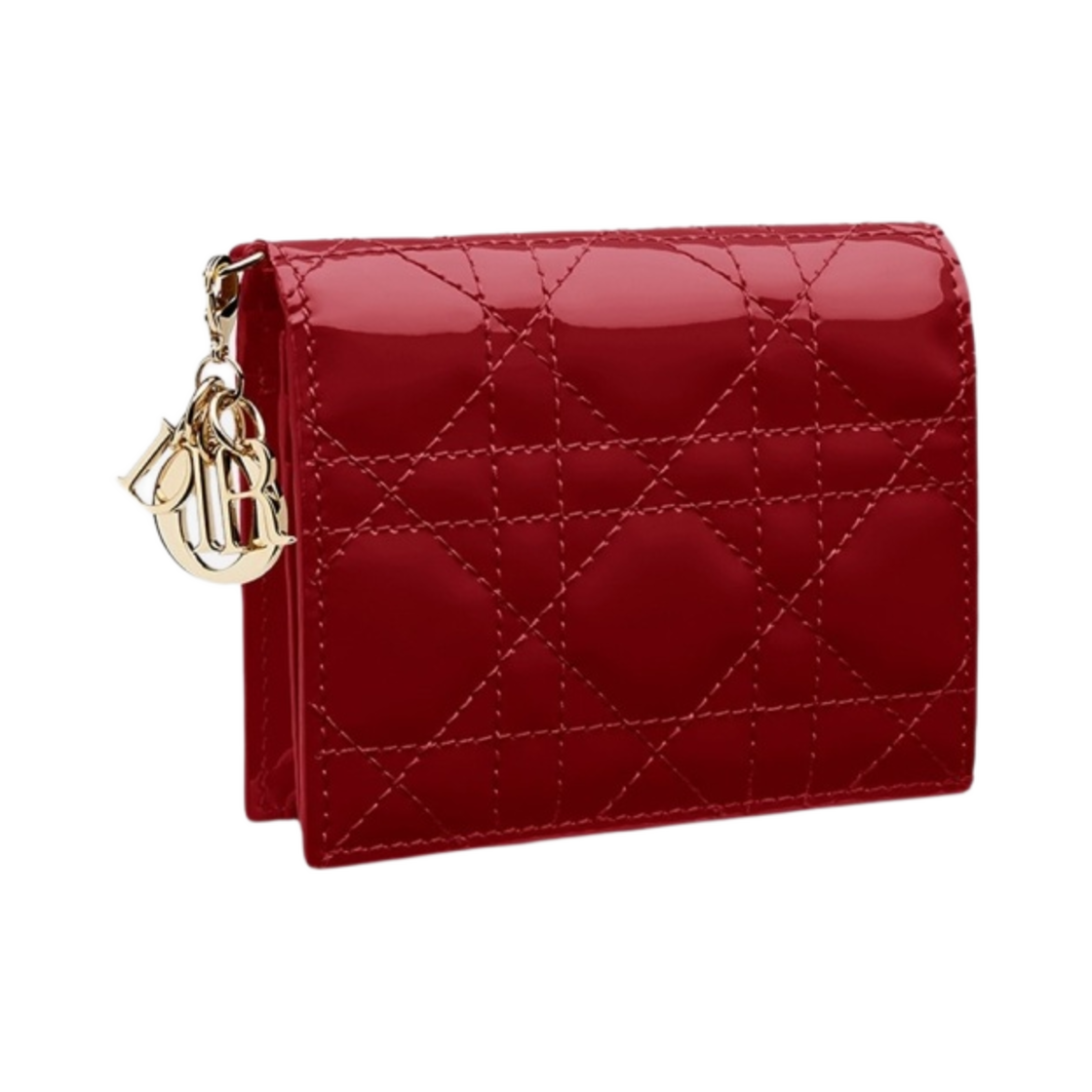 디올 미니 레이디 지갑 페이턴트 까나쥬 카프스킨 체리 레드(Dior Mini Lady Wallet Patent Cannage Calfskin Cherry Red) - 2