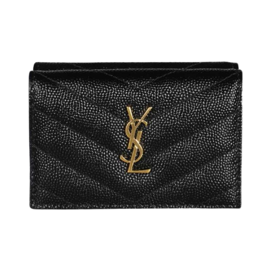 생로랑 그랑 드 뿌드르 카산드라 마틀라세 오리가미 타이니 지갑 블랙(Saint Laurent Cassandre Matelasse Origami Tiny Wallet in Grain de Poudre Embossed Leather Black) - 1