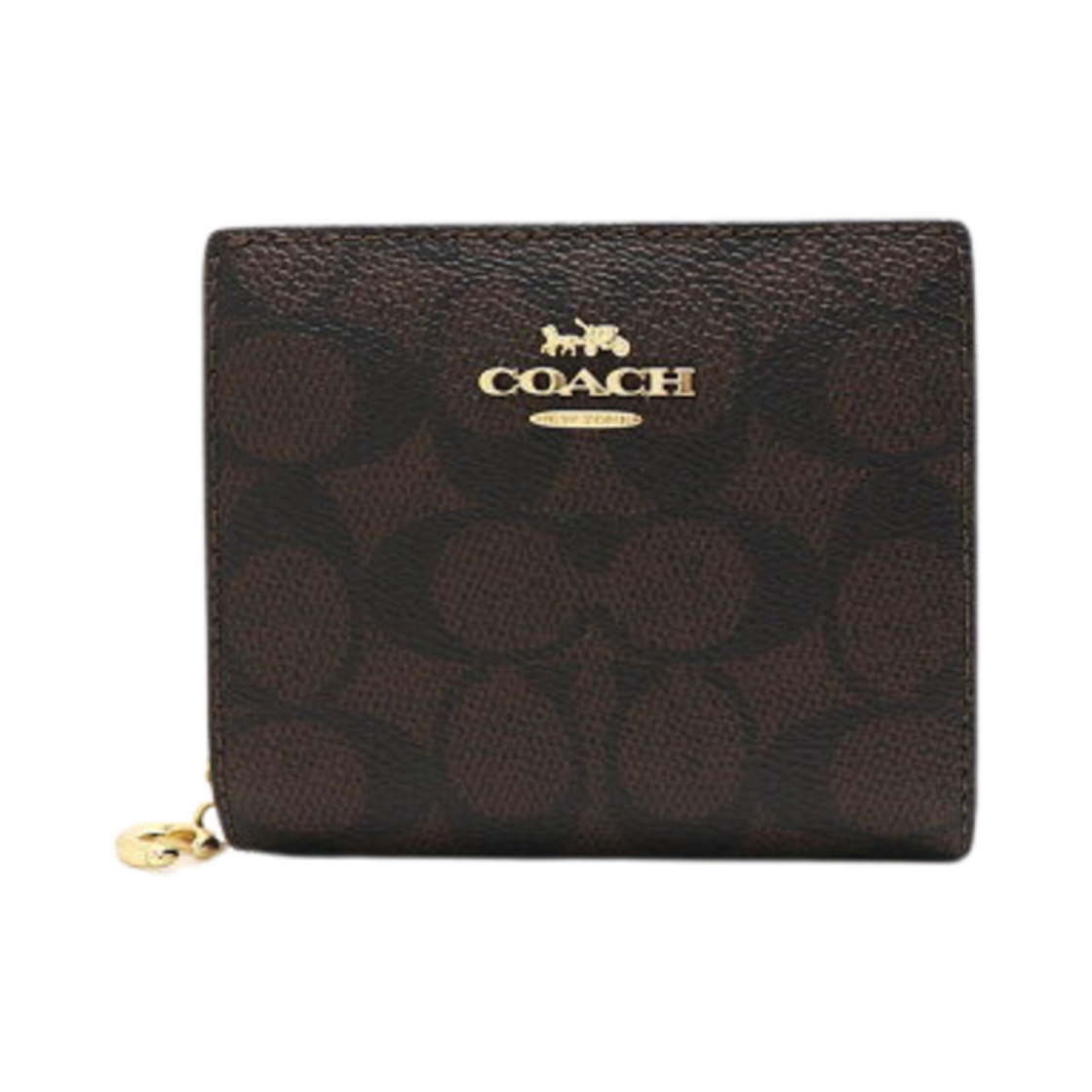 코치 시그니처 캔버스 스냅 월렛 월넛 블랙(Coach Snap Wallet in Signature Canvas Walnut Black)
