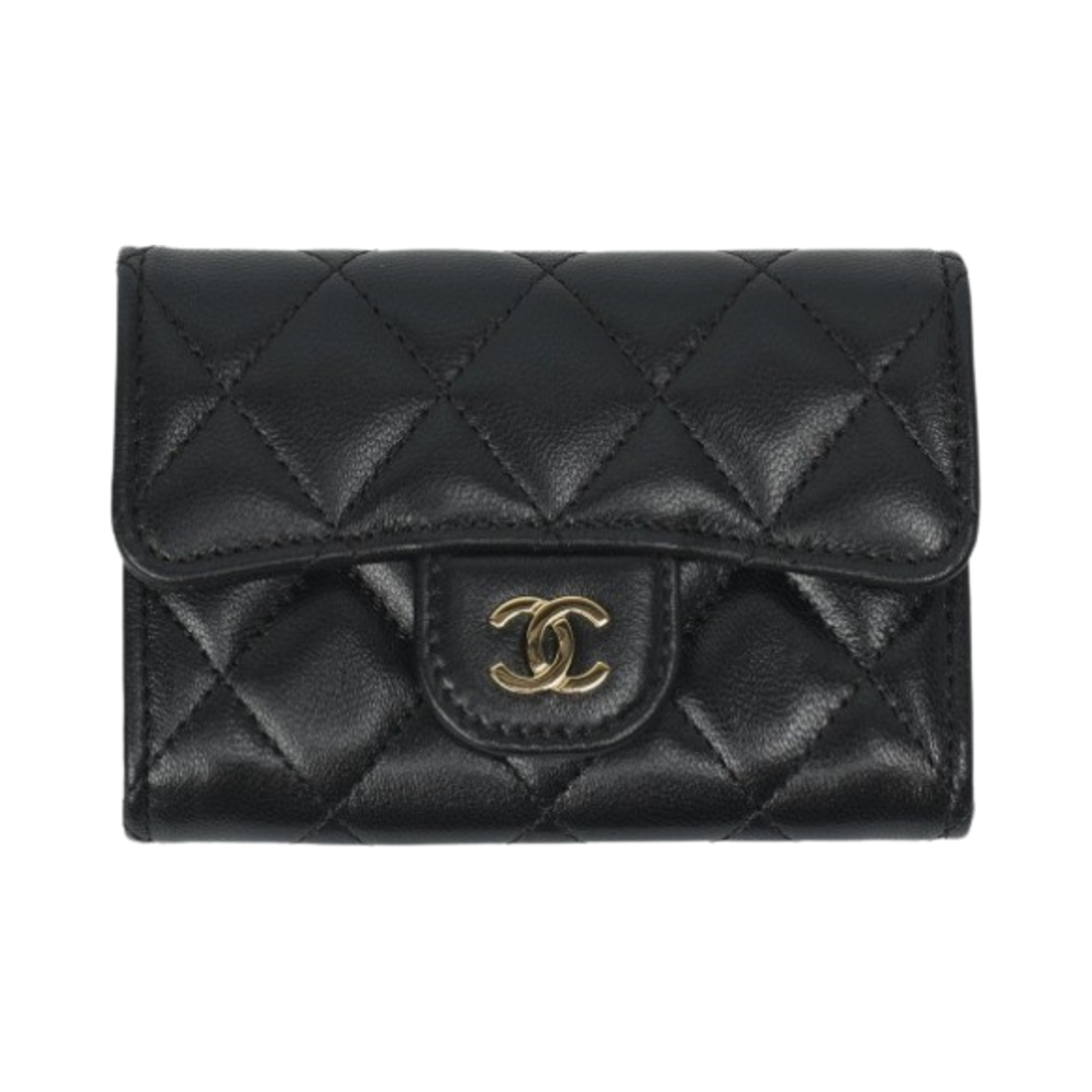 AP0214-Y01295-C3906 Chanel Classic Card Holder Lambskin & Gold Black