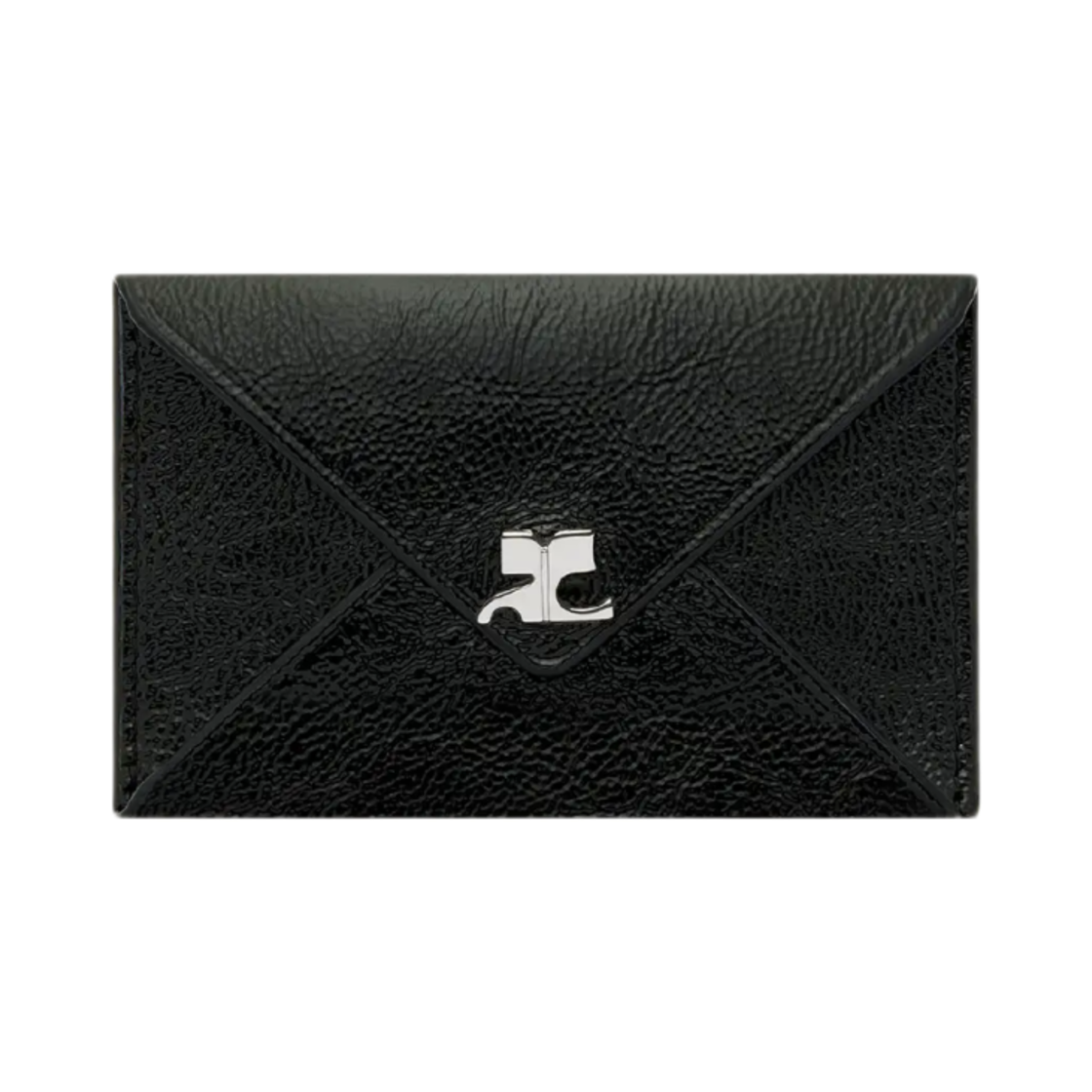 꾸레쥬 나플락 레더 엔벨로프 카드 홀더 블랙(Courreges Naplack Leather Envelope Card Holder Black)
