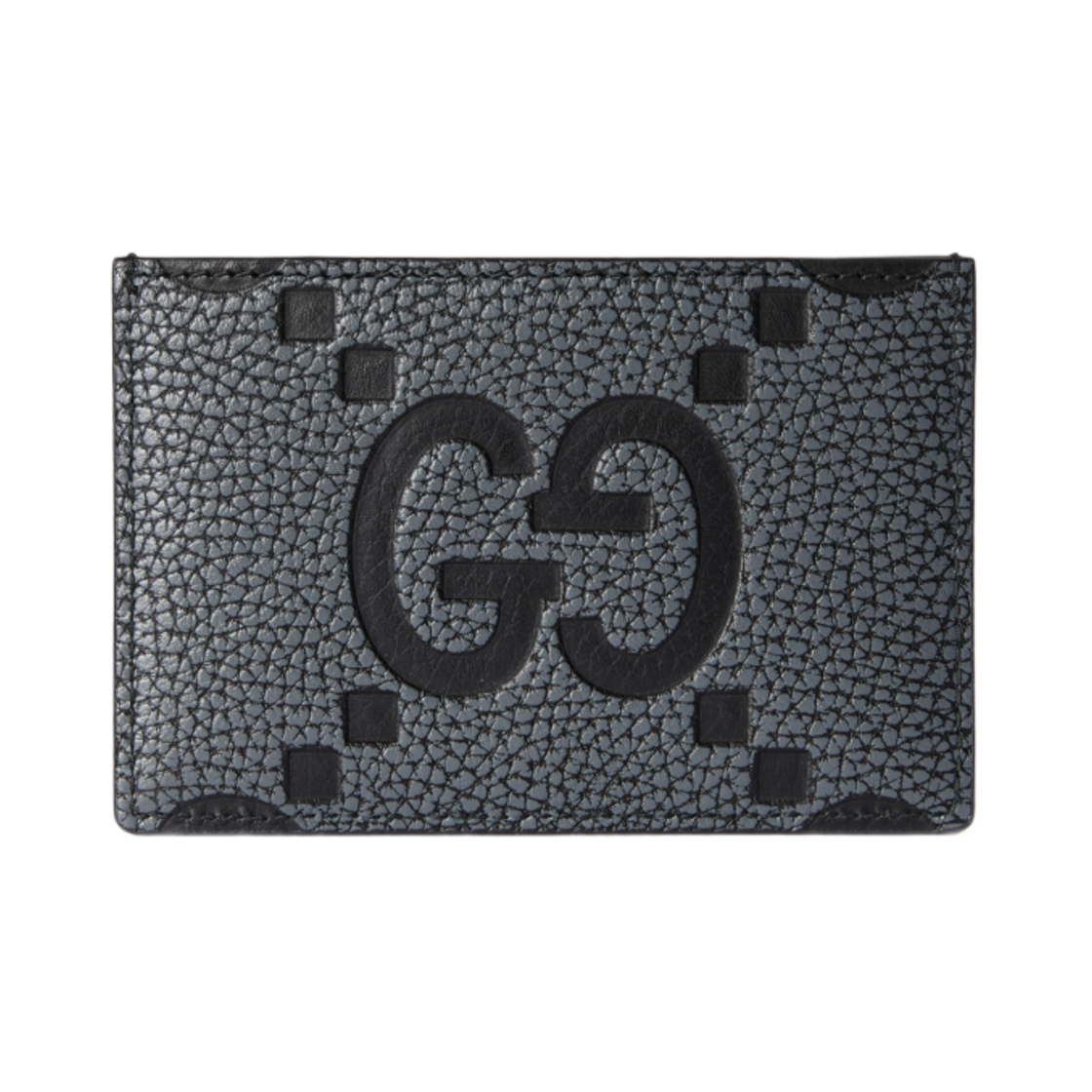 812681-AAECE-1046 Gucci Maxi GG Card Case Dark Gray Black
