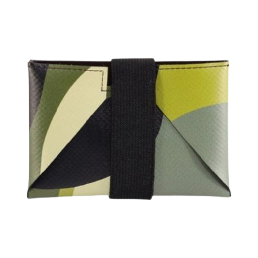 Marni PVC Origami Construction Card Holder Green Brown