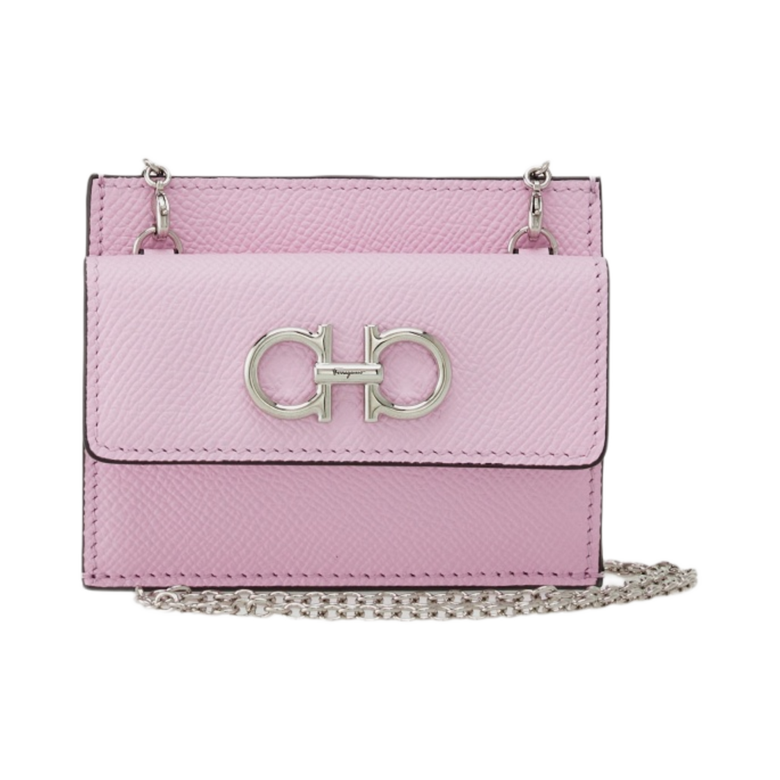 220413-762959 Ferragamo Gancini Chain Credit Card Holder Pink