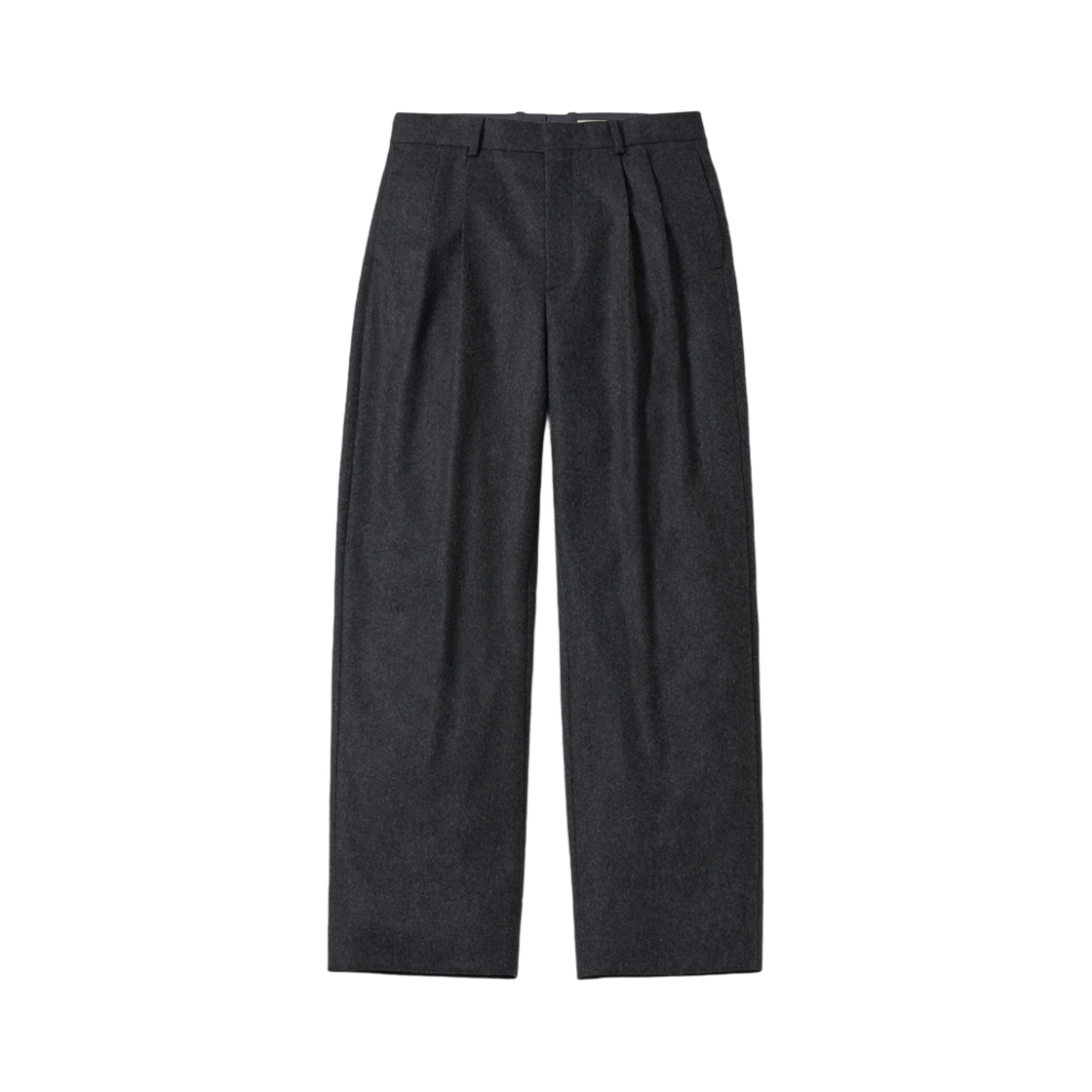 포터리 플란넬 투 플리츠 와이드 팬츠 미드 그레이(Pottery Flannel Two Pleated Wide Pants Mid Gray)