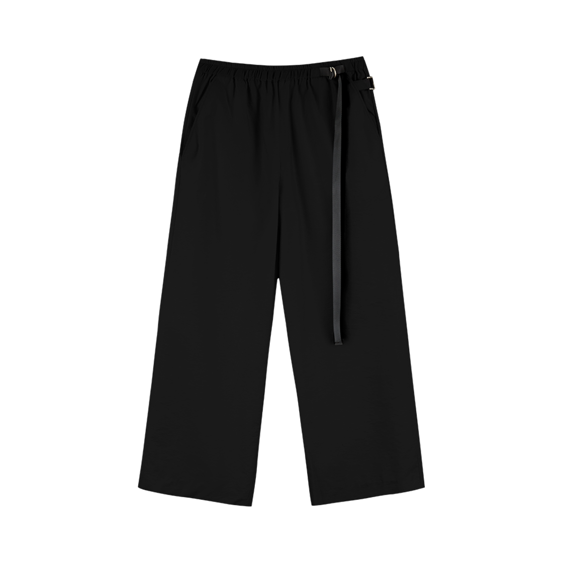 하이투 투 스트랩 와이드팬츠 블랙(HYII Two Straps Wide Pants Black)