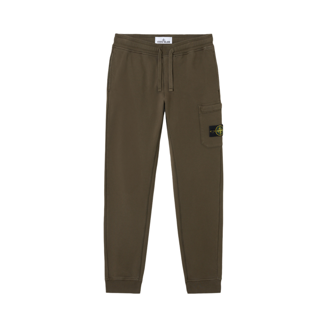 K1S1562000-11S0051-V0054 Stone Island 6200011 Organic Cotton Fleece Slim Fit Joggers with Pockets and Drawstring Waistband Military Green - 25SS