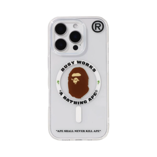 0ZXECM066821O BAPE Bape iPhone 16 Pro Clear Case Light White