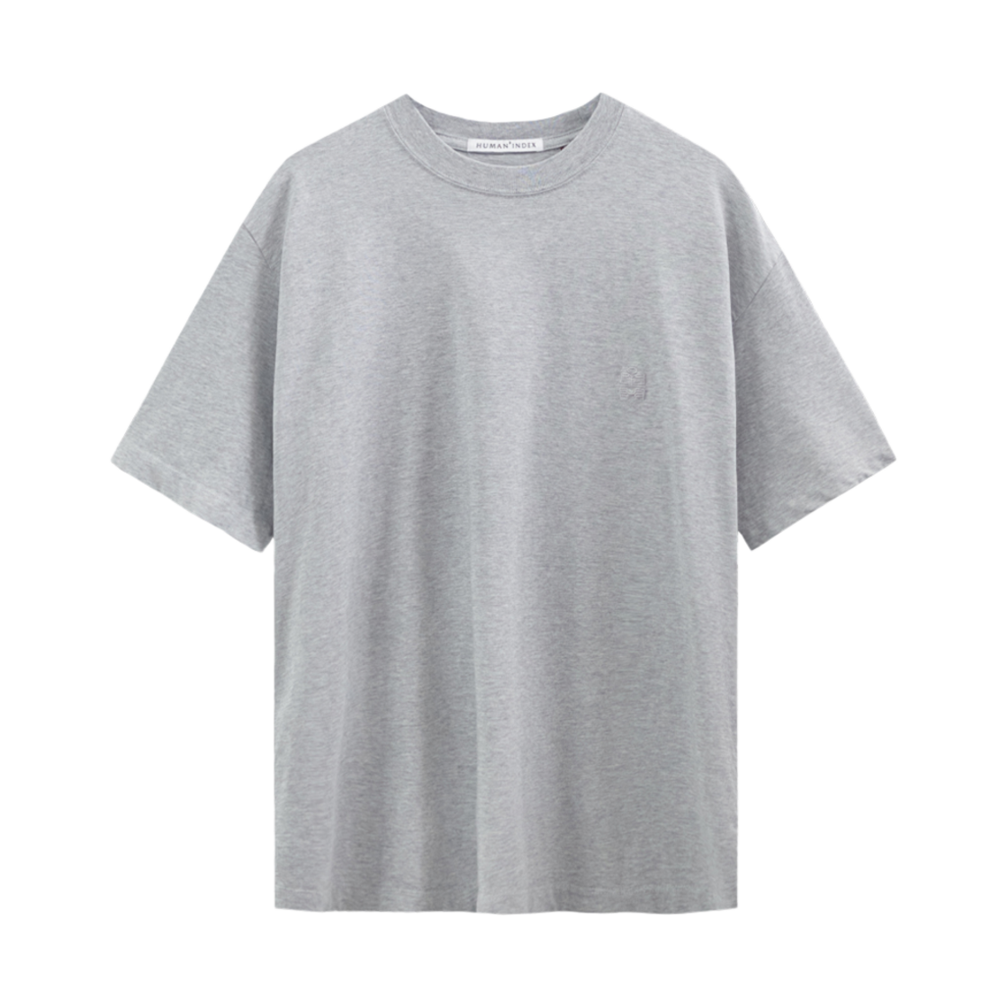 폴리테루 휴먼인덱스 휴먼 레귤러 1/2 티셔츠 멜란지 그레이(Polyteru Human Index Human Regular 1/2 T-Shirt Melange Gray)