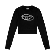 (W) Diesel F-Slimmy-E3 Peekaboo Logo Cropped Sweatshirt Black