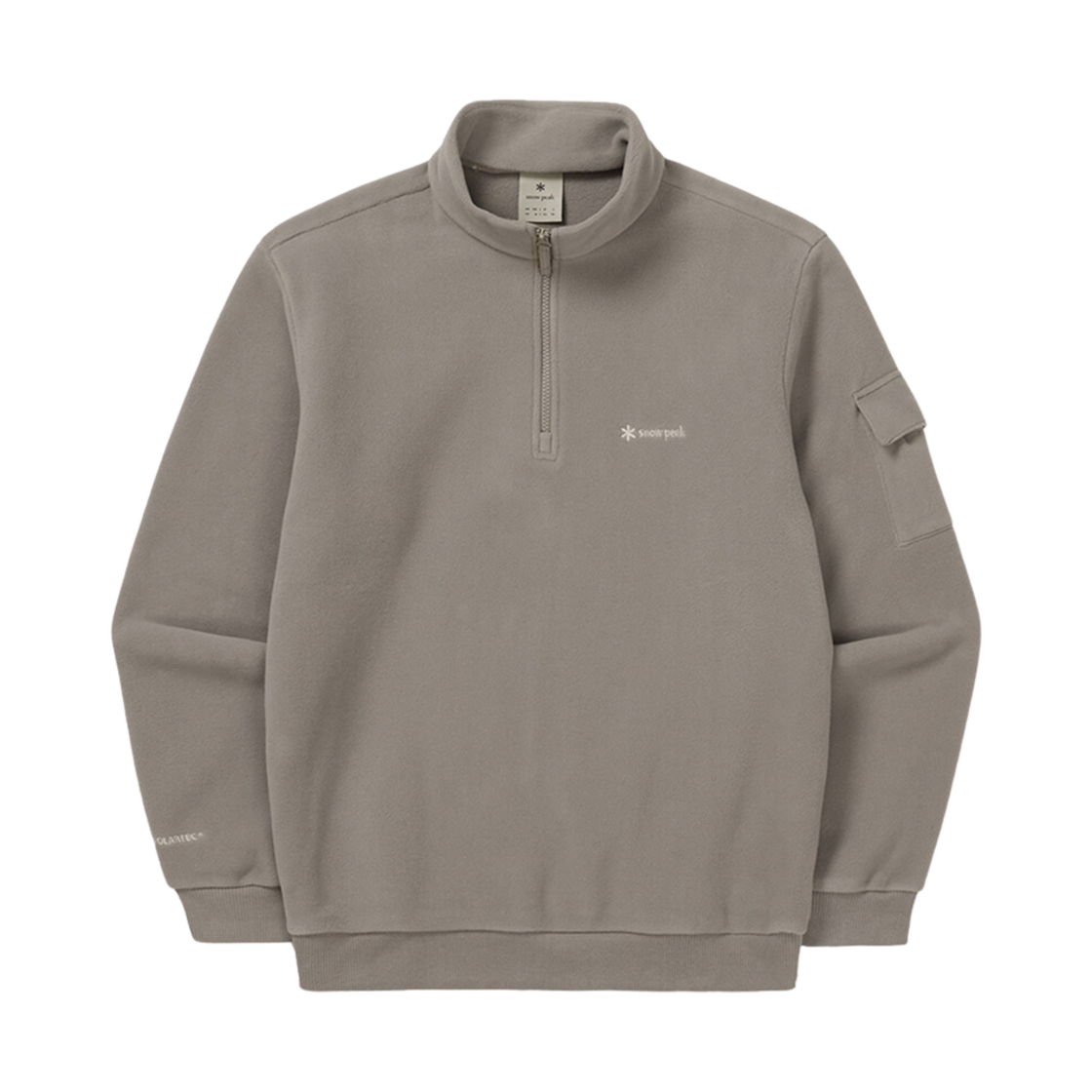 S24WMTZT74FG Snow Peak Polartec Half Zip Up Sweatshirt Fog Gray