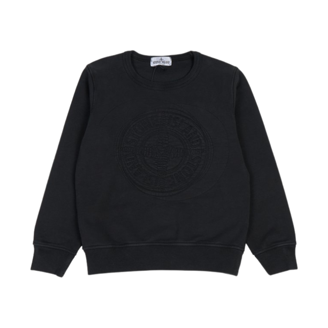 791662320-V0029 (Kids) Stone Island 62320 Fleece Crewneck Sweatshirt Black - 23FW