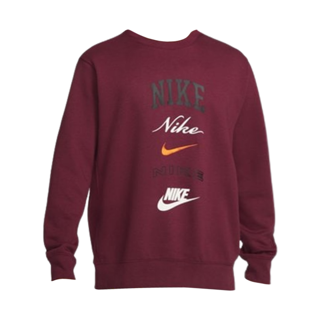FN2611-677 Nike Club Fleece Long Sleeve Crewneck Sweatshirt Team Red Safety Orange - Asia