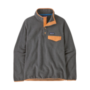 (W) Patagonia Lightweight Synchilla Snap-T Fleece Pullover Nickel W Vivid Apricot