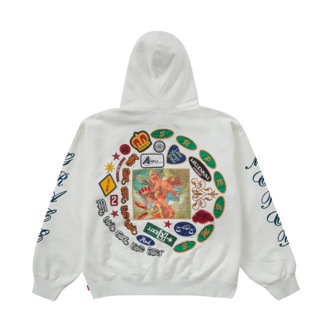 슈프림 패치 스파이럴 후드 스웨트셔츠 화이트 - 23SS(Supreme Patches Spiral Hooded Sweatshirt White - 23SS) - 1