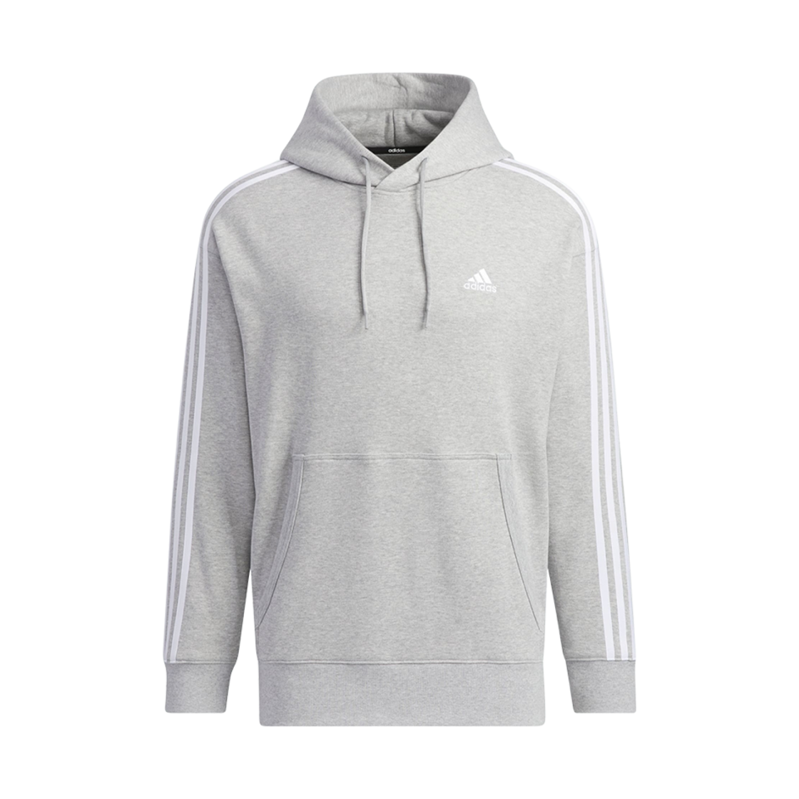 JF3984 Adidas Essentials Loose Fit 3S French Terry Pullover Hoodie Medium Grey Heather - KR Sizing