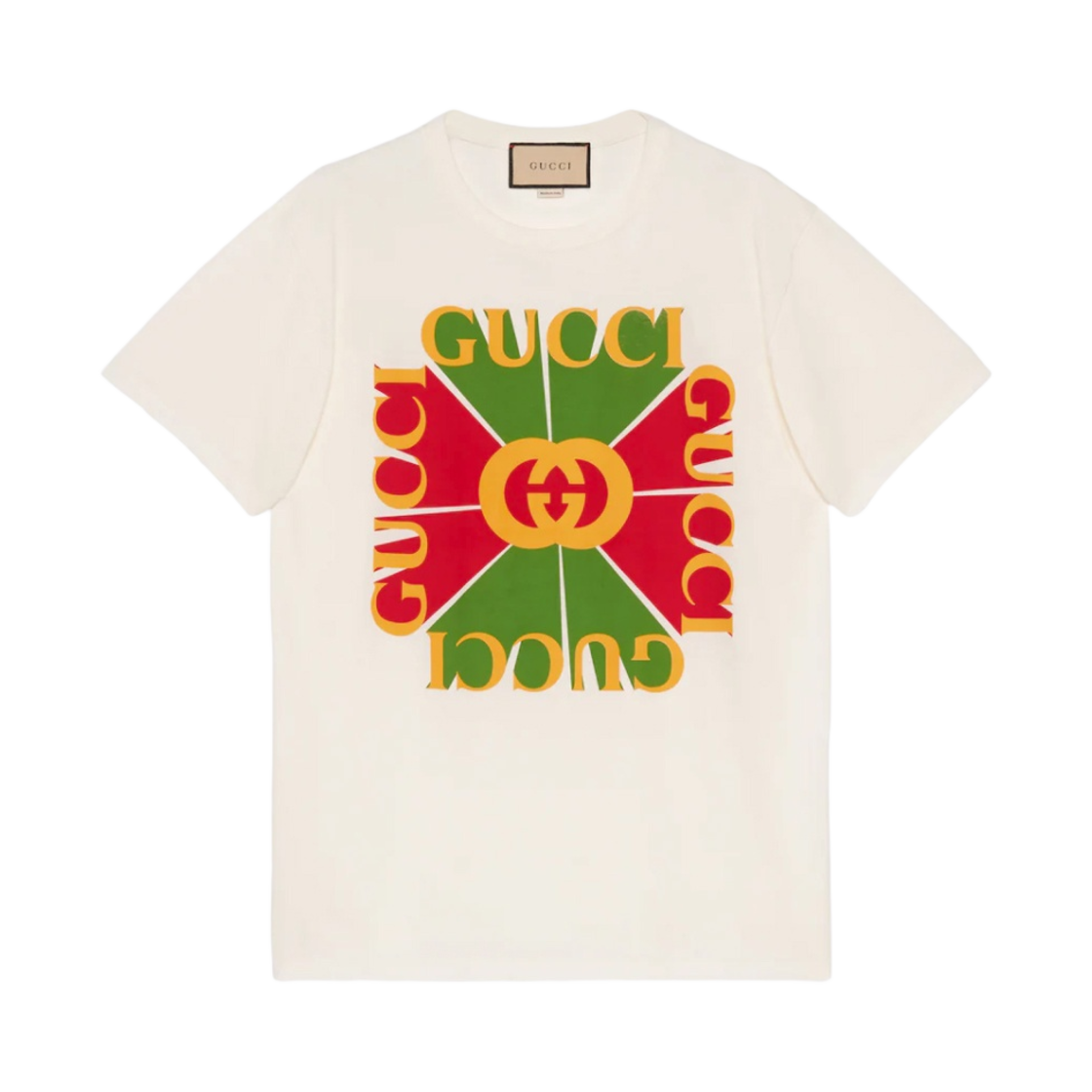 (W) 구찌 빈티지 로고 프린트 코튼 티셔츠 오프 화이트((W) Gucci Vintage Logo Print Cotton T-Shirt Off White) - 1