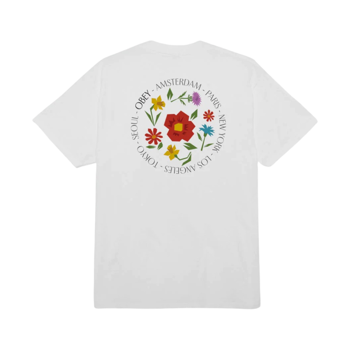 오베이 시티 플라워 클래식 티셔츠 화이트(Obey City Flowers Classic T-Shirt White) - 1