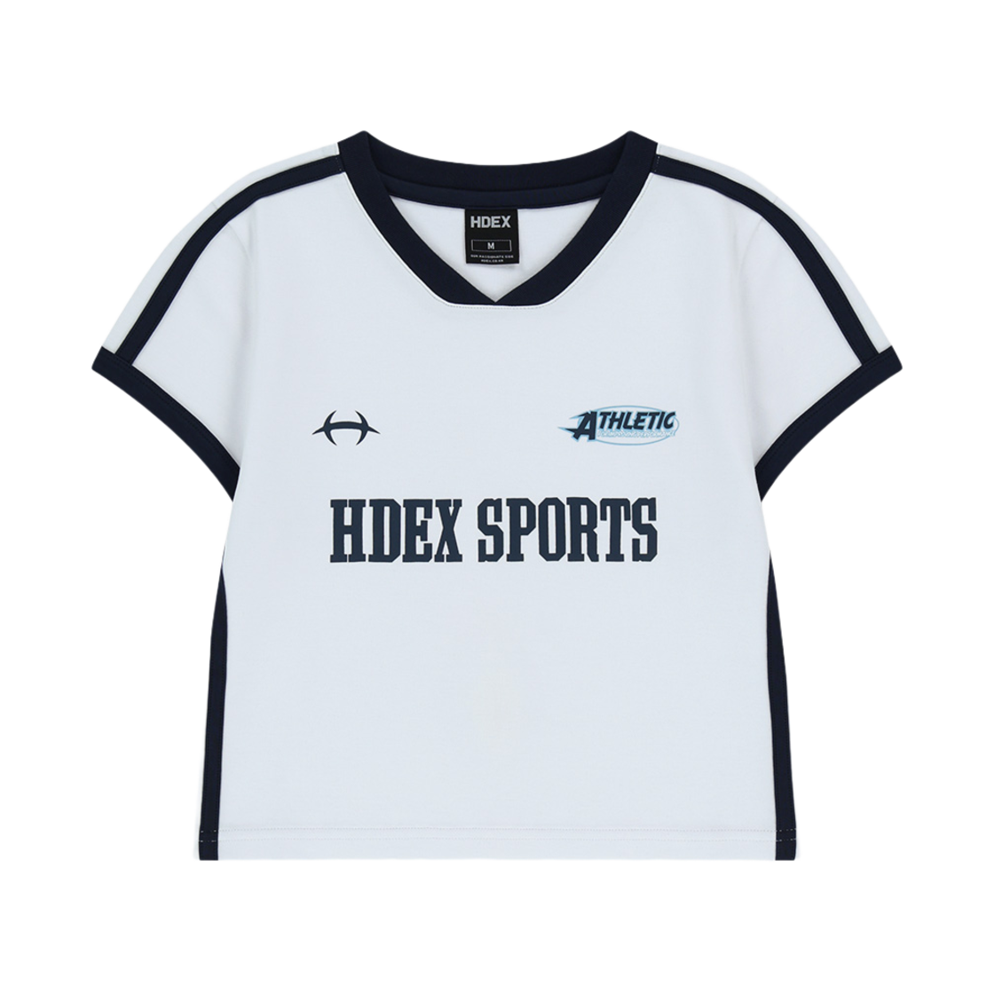 H252WLCTS050WH HDEX Womens Sporty Ringer V-Neck Short Sleeve White