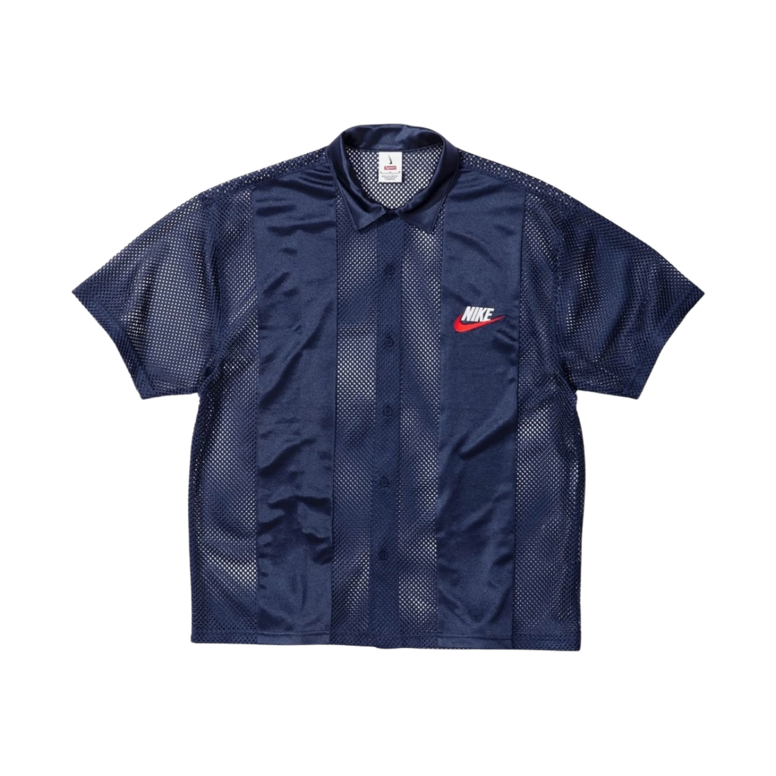 FQ0346-410 Supreme x Nike Mesh S/S Shirt Navy - 24SS - 대표 이미지 #1