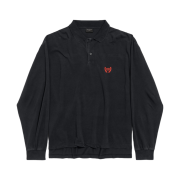 Balenciaga Laurel Classic Long Sleeve Regular Polo Faded Black