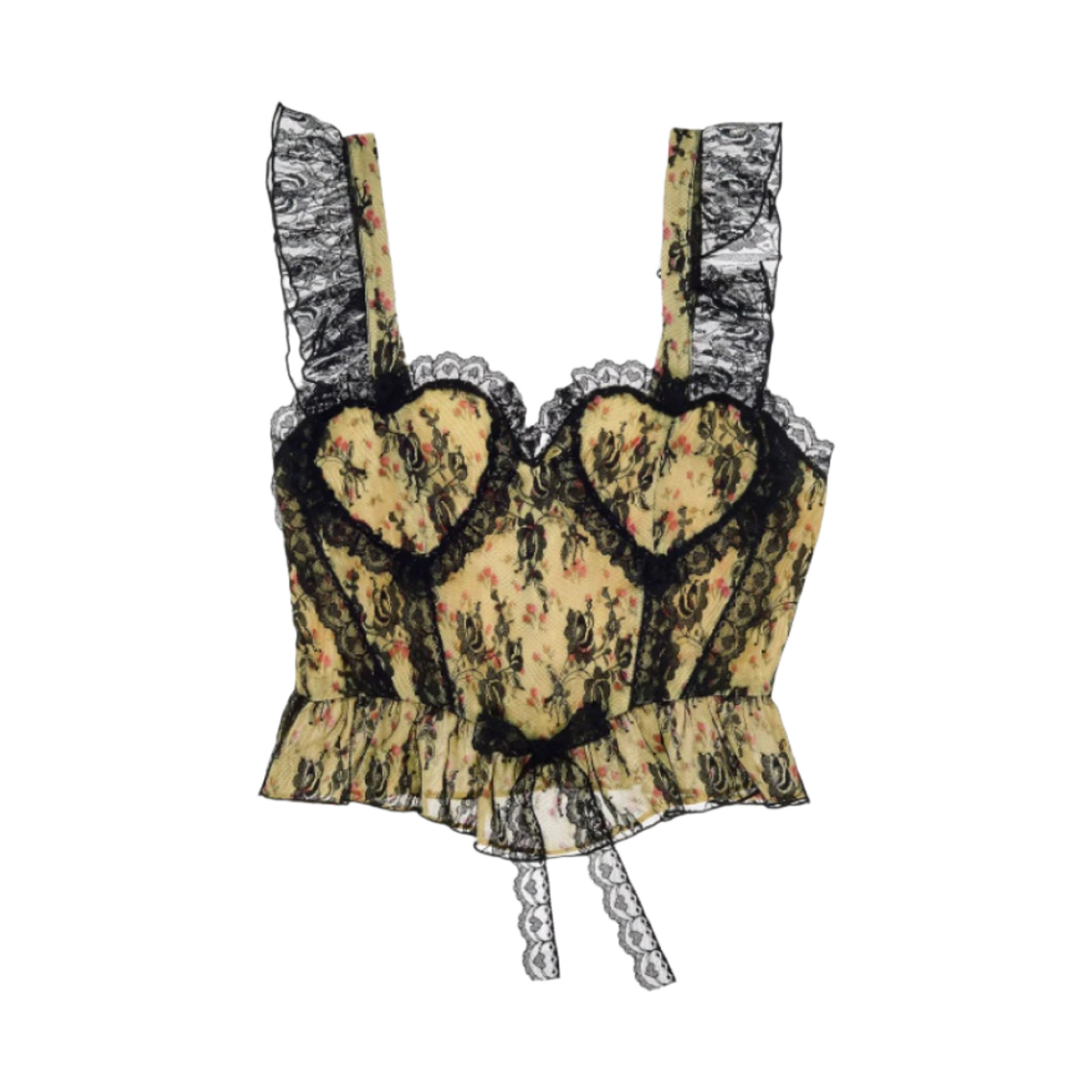 HAS20-YM (W) Heaven by Marc Jacobs x Anna Sui Lace Heart Tank Yellow Multi